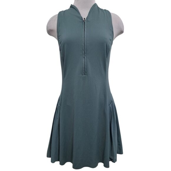 Athleta Advantage Activewear Golf Tennis Running Mini Dress Deep Ocean Teal Med - Picture 4 of 15